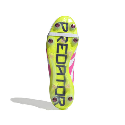 Adidas Predator Elite FT Iron Nop Football Shoes (SG) White Pink Neon Yellow