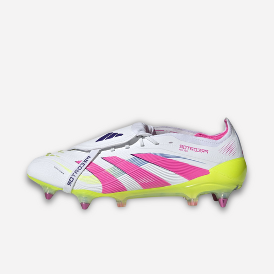 Adidas Predator Elite FT Iron Nop Football Shoes (SG) White Pink Neon Yellow